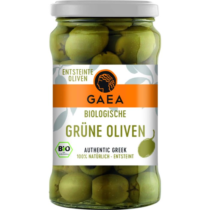 Gäa / Gaea Bio Grüner Oliven im Glas, entstein 140g-5201671800851