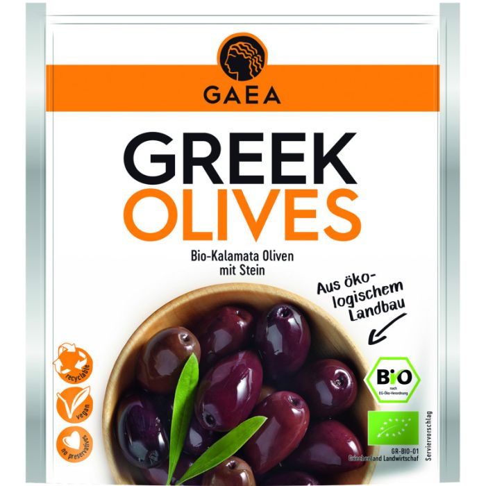 Gäa / Gaea Bio Kalamata Oliven mit Stein 150g-5201671802497