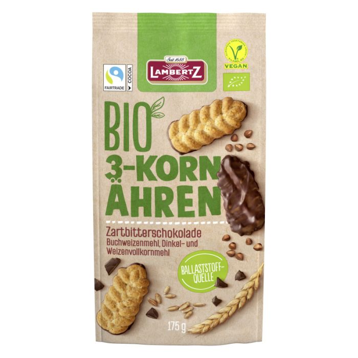 Lambertz Bio-Ähren 3Korn Zartbitter 175g-4006894476903
