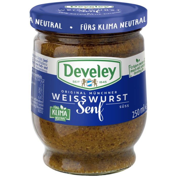 Develey Original Münchner Weißwurstsenf Glas 250ml-4006824006552