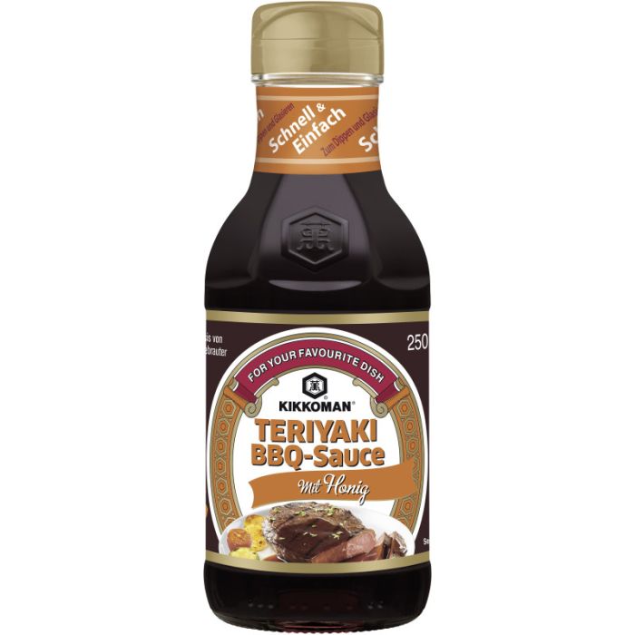 Kikkoman Teriyaki BBQ Sauce mit Honig 250 ml Glasflasche 250ml-8715035310308