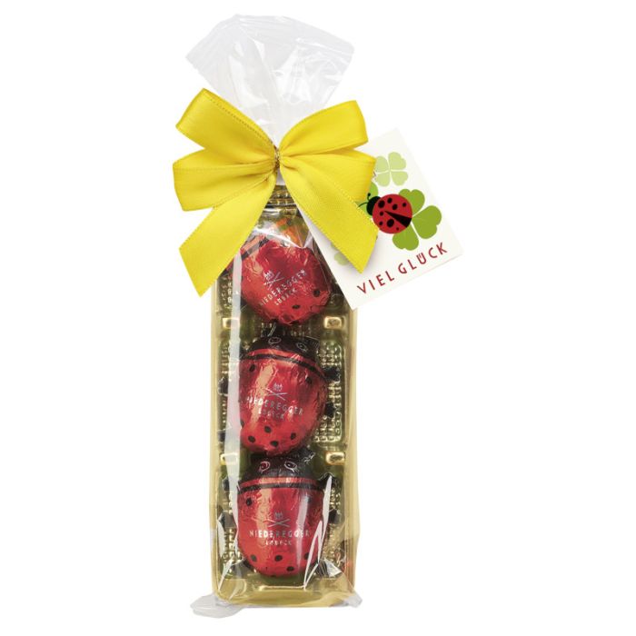 Niederegger Marzipan Glückskäfe, mit Schleife & Kärtchen 45g-4000161680376
