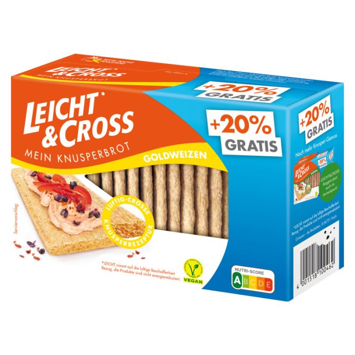 Leicht & Cross Knusperbrot Goldweizen 150g-4001518100462