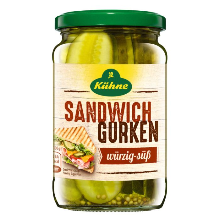 Kühne Sandwich Gurken 370ml Glas 330g-4012200401057