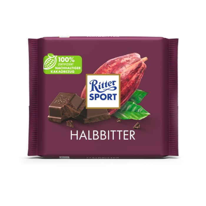 Ritter Sport Halbbitter Tafel 100g-4000417602015