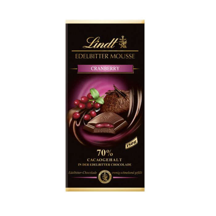 Lindt Edelbitter Mousse Cranberry 150g-4000539021404