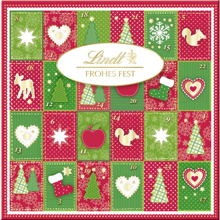 Lindt Mini Tisch Kalendar FrohesFest  115g-4000539705502