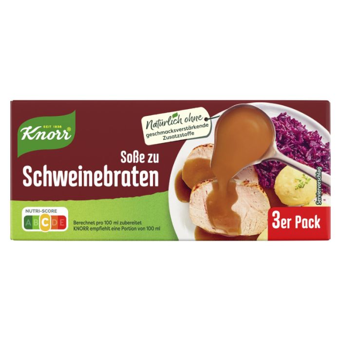 Knorr Soße zu Schweinebraten ergibt 3 x 250 ml 750ml-4000400117717