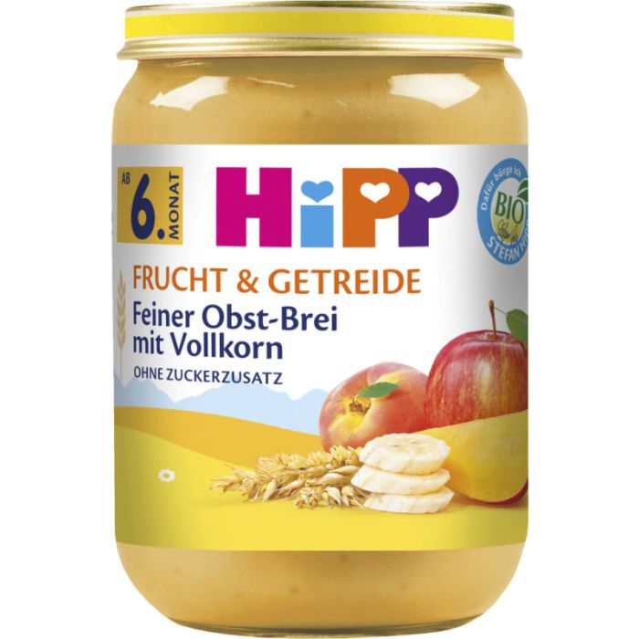 HiPP Feiner Obst-Brei mit Vollkorn 190g-4062300406483