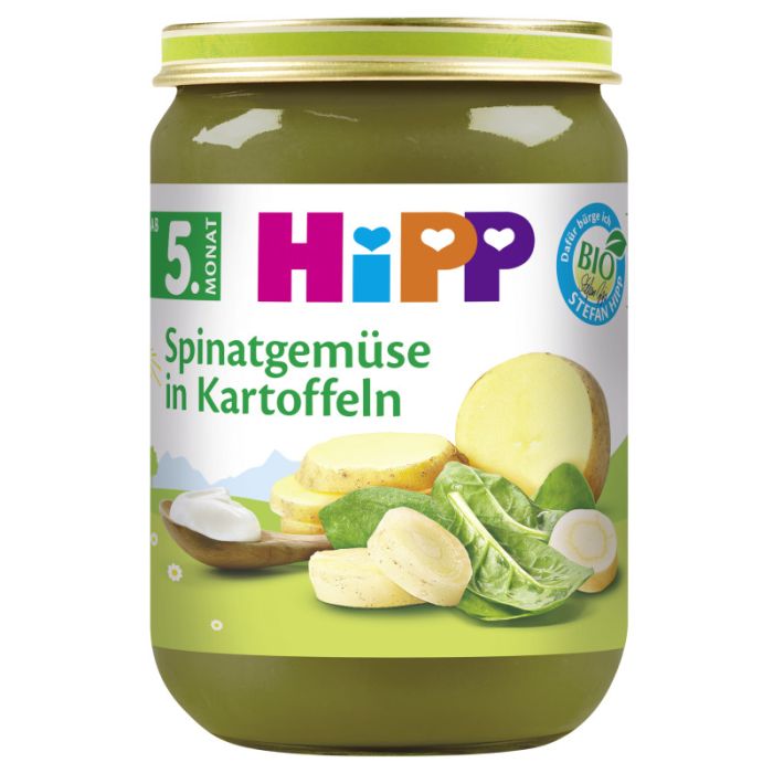 HiPP Bio Spinatgemuese mit Kartoffeln 190g-4062300350403