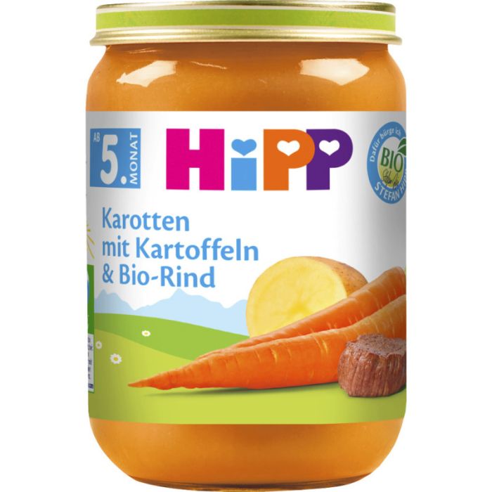 HiPP Karotten m. Kart. und Bio-Rind 190g-4062300025110