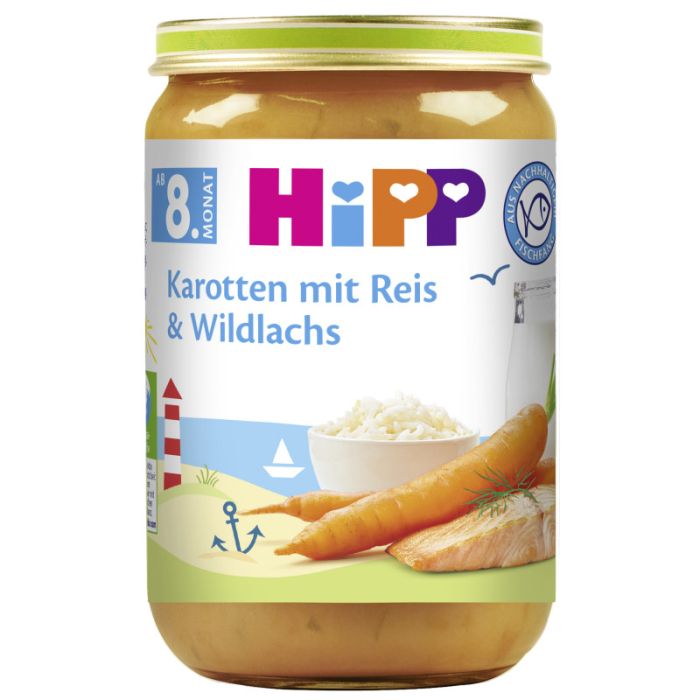 HiPP Karotten m. Reis und Wildlachs 220g-4062300208254