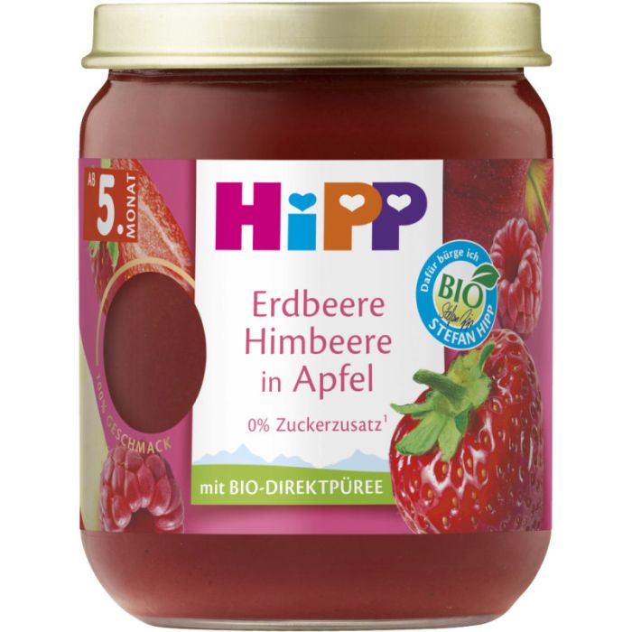 HiPP Erdbeere Himbeere in Apfel-4062300441576