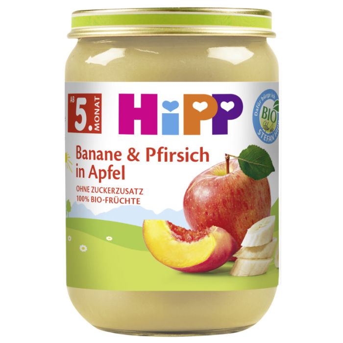 HiPP Banane und Pfirsich in Apfel 190g-4062300297081