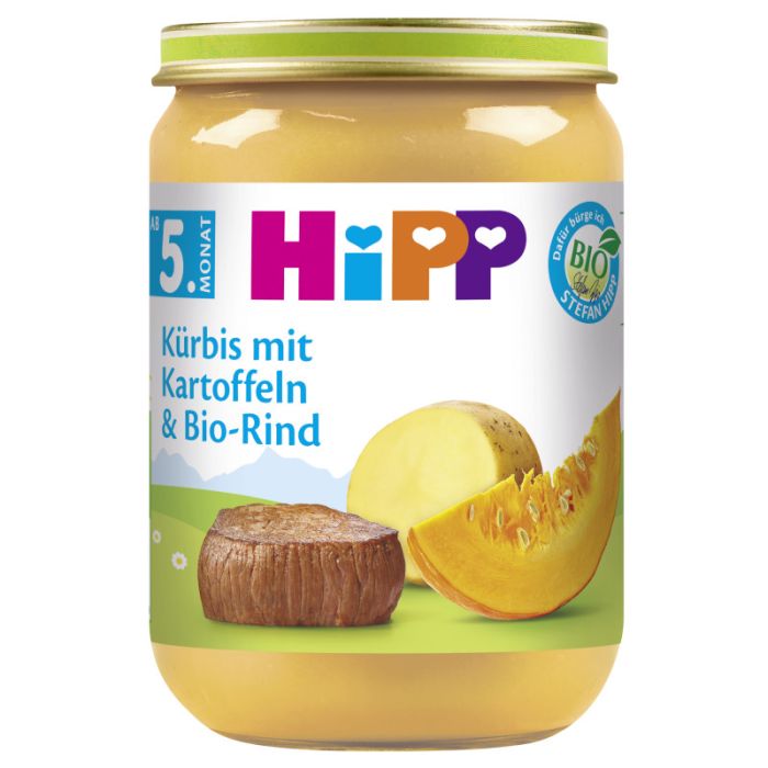 HiPP Kuerbis mit Kartoffeln u. Bio Rind 190g-4062300261532