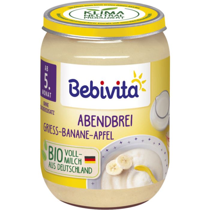 Bebivita Abendbrei Griess in Banane Apfel 190g-4018852035671