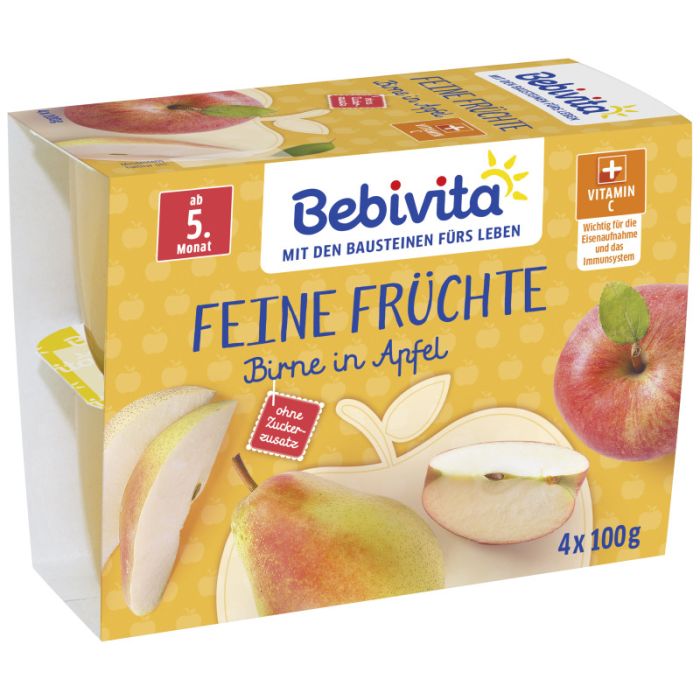 Bebivita Feine Früchte Birne in Apfel, 4x100g -4018852008521