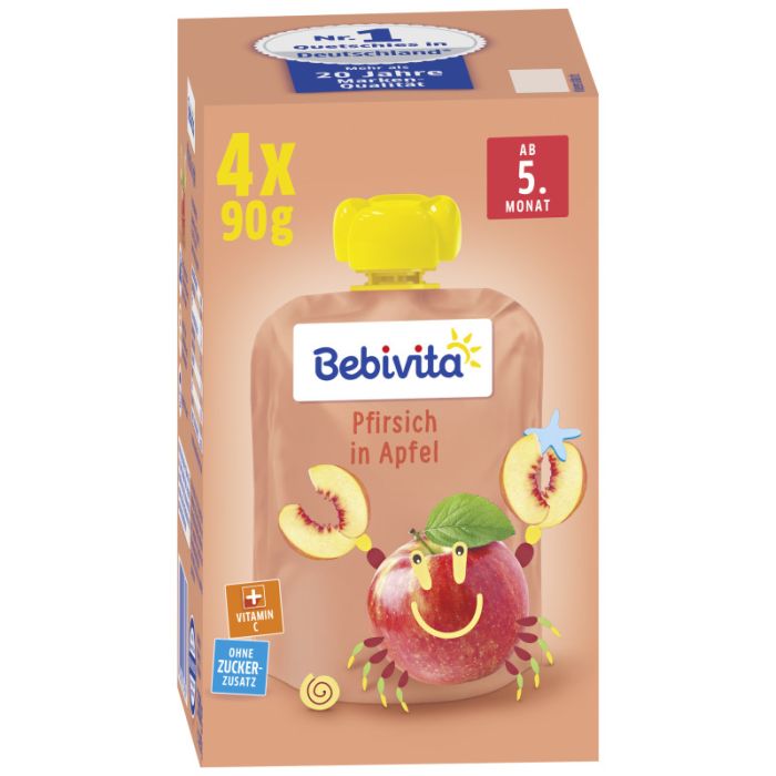 Bebivita Baby Pfirsich in Apfel 4x90g-4018852018391