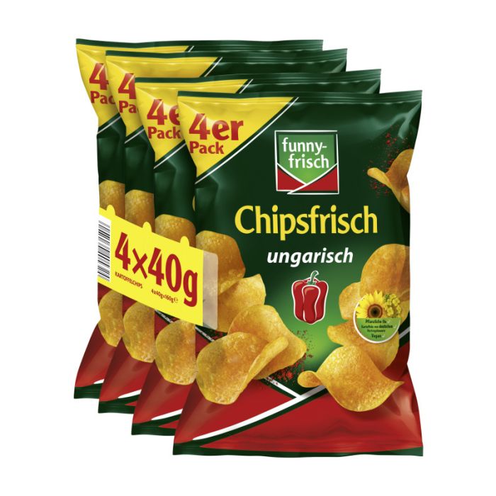 funny-frisch Chipsfrisch ungarisch Multipack  4x40g -4003586100252
