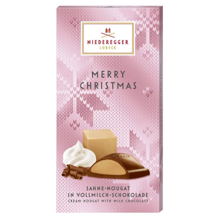 Niederegger Nougat Weihnachtsschokolade »Merry Christmas« Sahne-Nougat in Vollmilch-Schokolade 100g-4000161210818