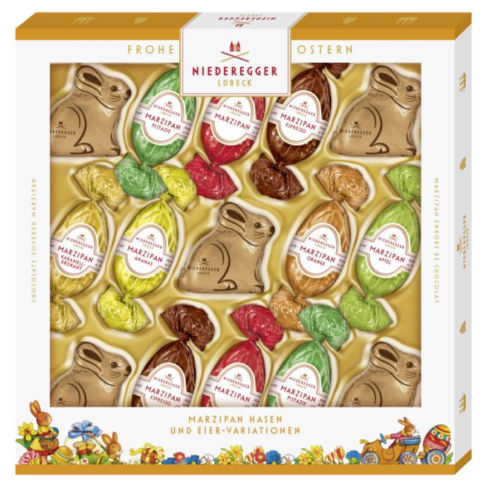 Niederegger Marzipan Eier Variationen und Hasen 8-fach sortiert 187g-4000161600619