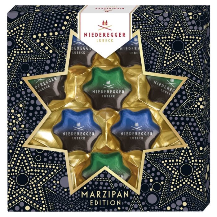 Niederegger Marzipan Weihnachtssterne Dark Edition 125g-4000161750338