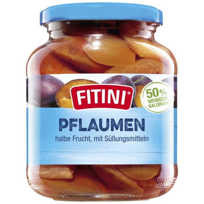 Fitini Pflaumen, halbe Frucht, mit Süßungsmitteln 370ml 340g-4012712010129