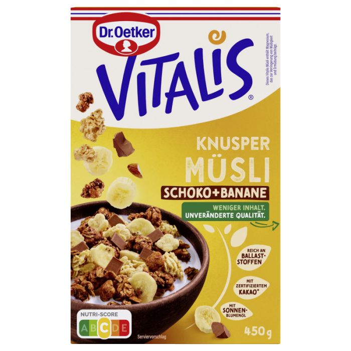 Dr. Oetker Vitalis Knuspermüsli Schok.Banane RAC MB 450g-4000521040727