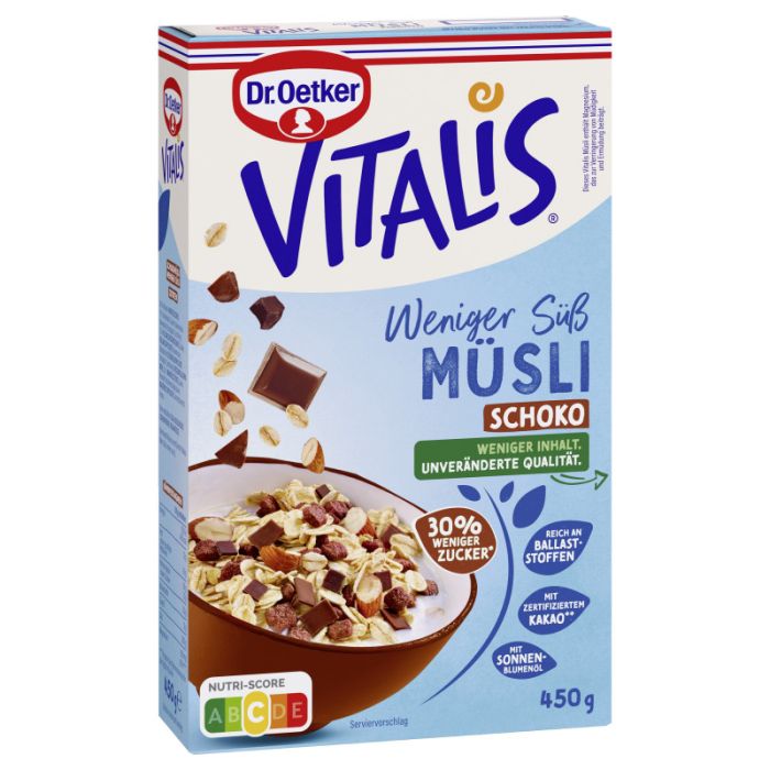 Dr. Oetker Vitalis Weniger Süß Schoko Müsli RAC MB 450g-4000521041977