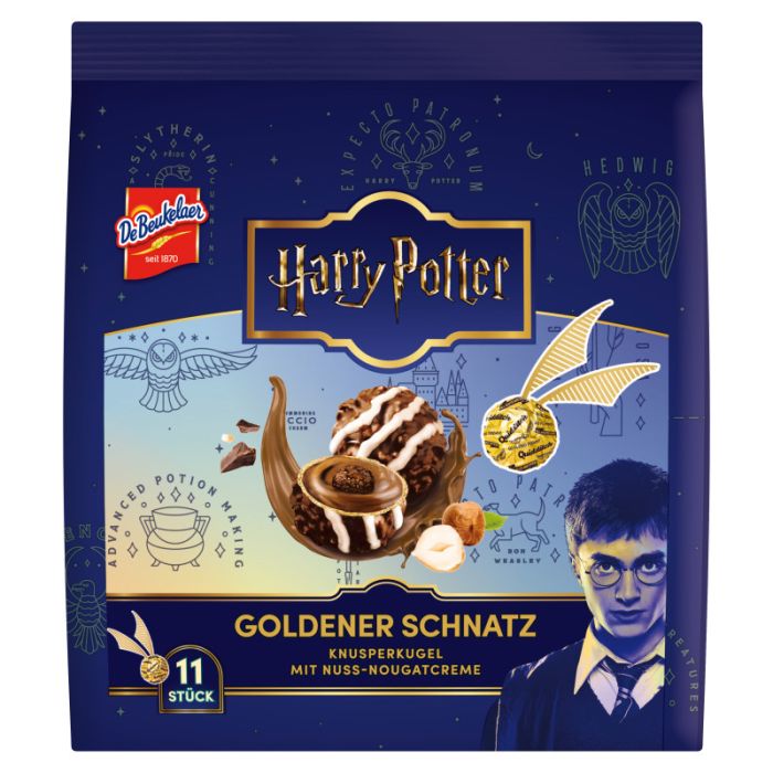 Harry Potter Goldener Schnatz Knusperkugel mit Nuss-Nougatcreme 125g-4001518117965