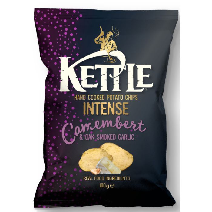 KETTLE CHIPS INTENSE CAMEMB GARLIC 100g-8718781203566