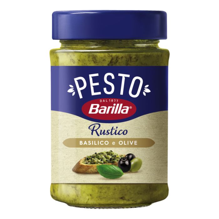 Barilla Pesto Rustico Basilico e Olive 200g-8076809580458