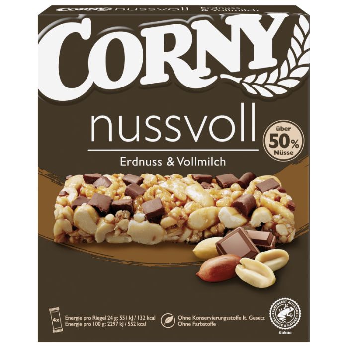 Corny nussvoll Erdnuss & Vollmilch 4 x 24g = 96g-4011800549213