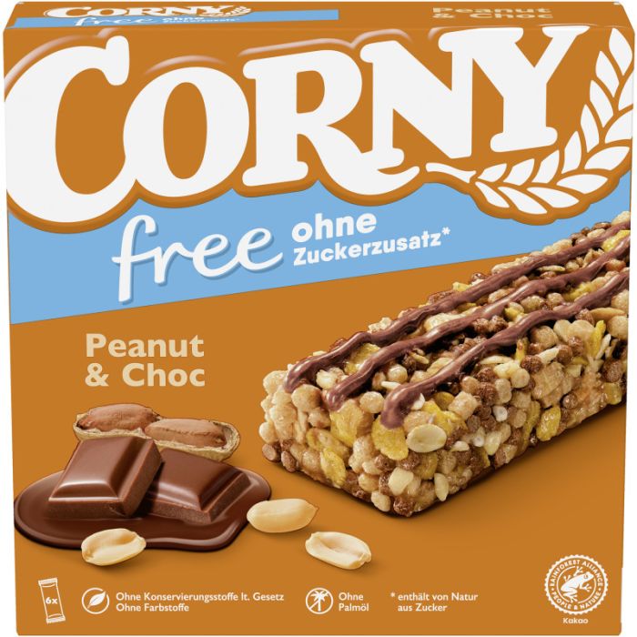 Corny Free Peanut & Choc  6 x 20g = 120g-4011800000134