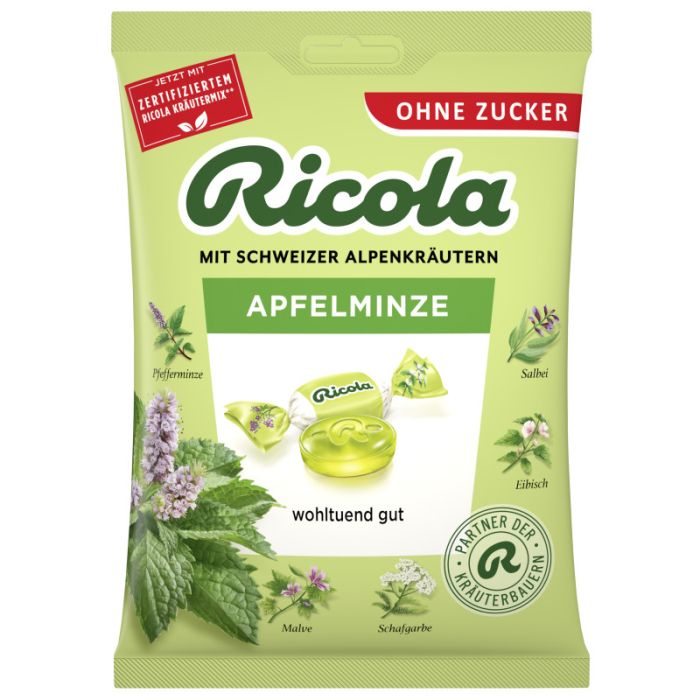 Ricola Apfelminze ohne Zucker 75g-7610700025154