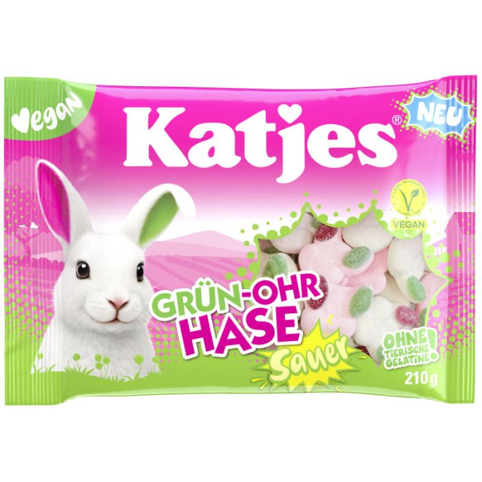 Katjes SAUER Grün-Ohr Hase 210g-4037400346090