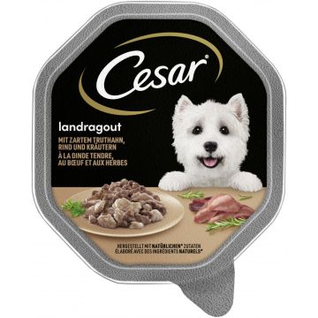 CESAR® Schale Landragout mit Truthahn, Rind und Kräutern 150g-4008429041013