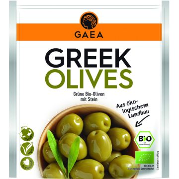 Gäa / Gaea Bio grüne Oliven mit Stein 150 g-5201671802503