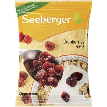 Seeberger Halbierte Cranberries gesüßt, getrocknet 125g-4008258185001