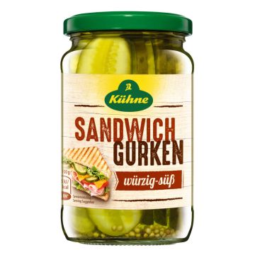 Kühne Sandwich Gurken 370ml Glas 330g-4012200401057