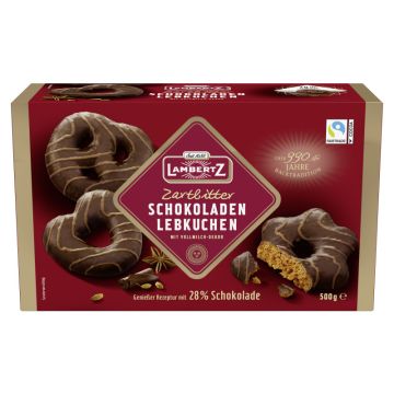 Lambertz Herzen/Sterne/Brezeln Zartbitter/Vollmilch-Dekor 500g-4006894107500