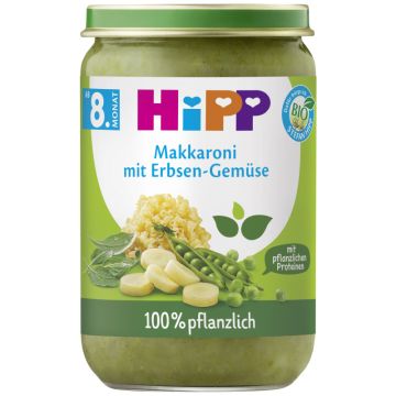 HiPP Makkaroni mit Erbsen-Gemuese 220g-4062300439474