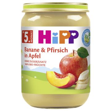 HiPP Banane und Pfirsich in Apfel 190g-4062300297081