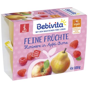 Bebivita Feine Früchte Himbeere in Apfel-Birne, 4x100g-4018852024279