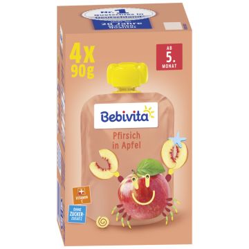 Bebivita Baby Pfirsich in Apfel 4x90g-4018852018391