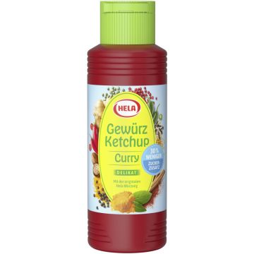 Hela Gewürz Ketchup Curry delikat 30% weniger Zucker 300ml-4027400148596