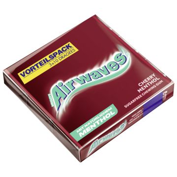 AIRWAVES® Multipack Cherry Menthol 3x10 Dragees = 42g-4009900580809