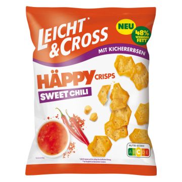 Leicht & Cross Häppy Crisps mit Kichererbsen Sweet Chili 80g-4001518117613