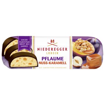 Niederegger Unser Marzipan Brot des Jahres 2025 »Pflaume-Nuss-Karamell« in Zartbitter-Schokolade 125g-4000161050957