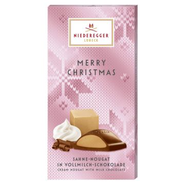 Niederegger Nougat Weihnachtsschokolade »Merry Christmas« Sahne-Nougat in Vollmilch-Schokolade 100g-4000161210818